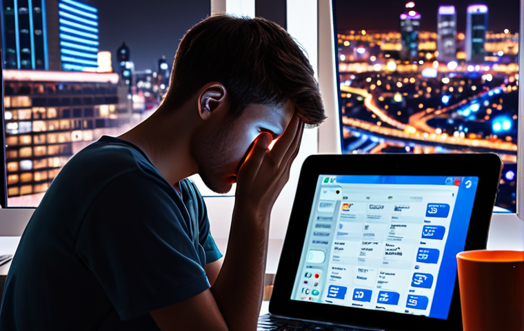 ** A person looking stressed and overwhelmed, surrounded by glowing screens (smartphone, laptop, tablet) with email notifications and social media feeds. The background is a blurred cityscape, symbolizing the constant connection and pressure of modern life. Emphasize feelings of anxiety and digital fatigue.
**