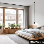 기술 피로를 극복하기 위한 지속 가능한 방법 - A cozy modern German apartment interior focused on a bedroom designed as a completely screen-free zo...