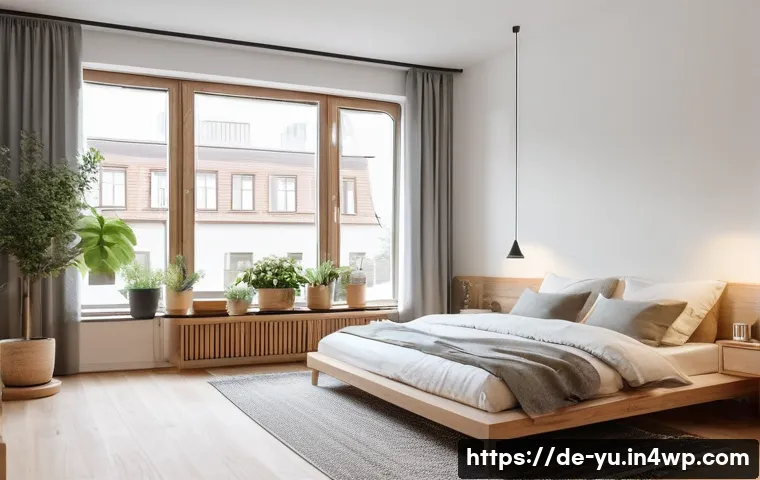기술 피로를 극복하기 위한 지속 가능한 방법 - A cozy modern German apartment interior focused on a bedroom designed as a completely screen-free zo...