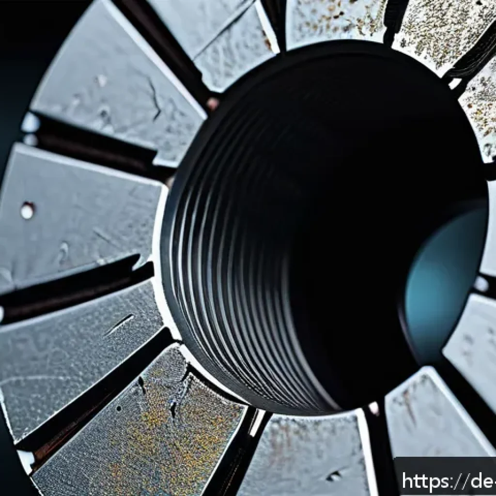 주요 기술 피로 원인 및 해결책 - A close-up, hyper-realistic image of a metallic mechanical component such as a steel bolt or shaft s...